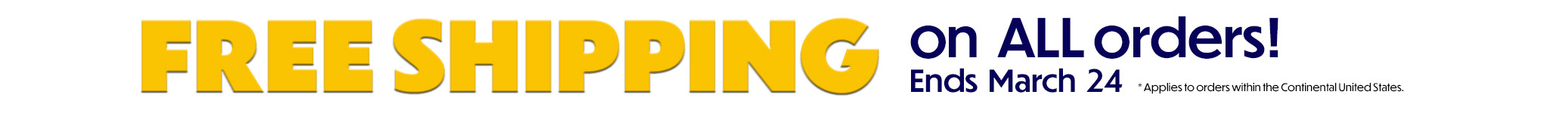 Free shipping for orders over $150 in the continental US