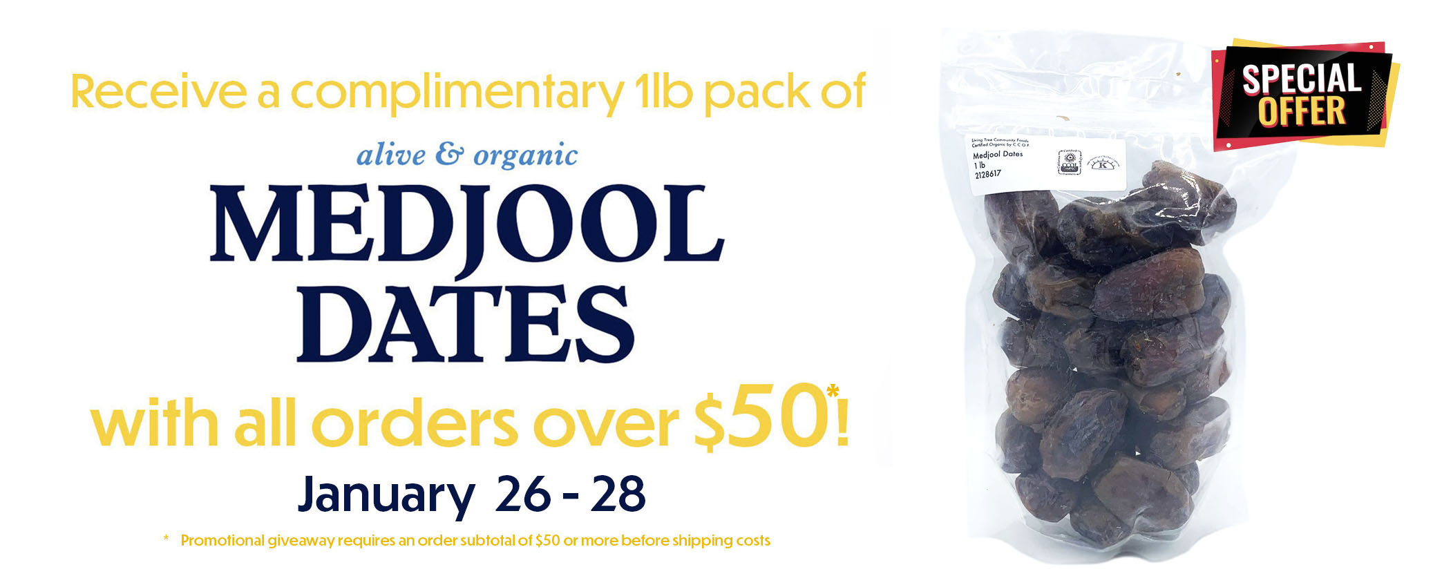 Medjool Dates Special Offer Banner