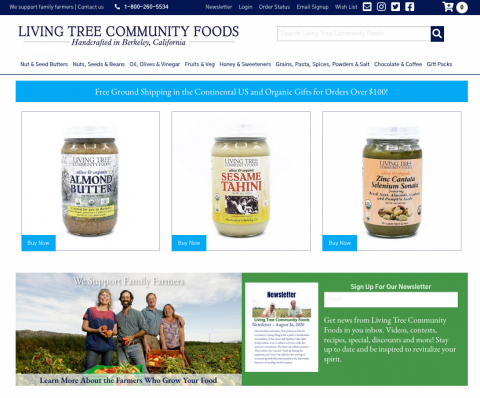 Living Tree Community Foods Homepage Image